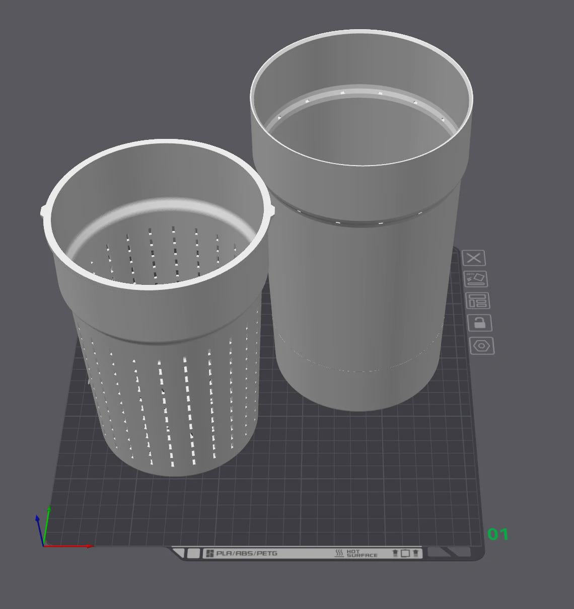 Self Watering Planter (12cm) with Inner Pot - Support-Free 3D Print File (3MF)