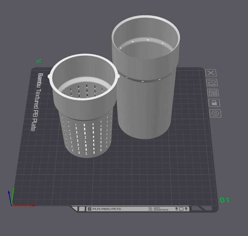 Self Watering Planter (8cm) with Inner Pot - Support-Free 3D Print File (3MF)