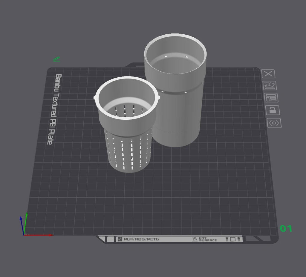 Self Watering Planter (6cm) with Inner Pot - Support-Free 3D Print File (3MF)