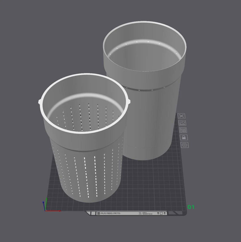 Self Watering Planter (14cm) with Inner Pot - Support-Free 3D Print File (3MF)