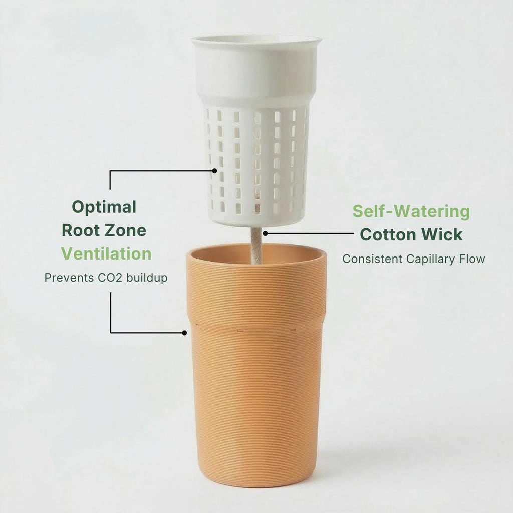 BUNDLE of Self Watering Planters (6-14cm) with Inner Pot - Support-Free 3D Print File (3MF)