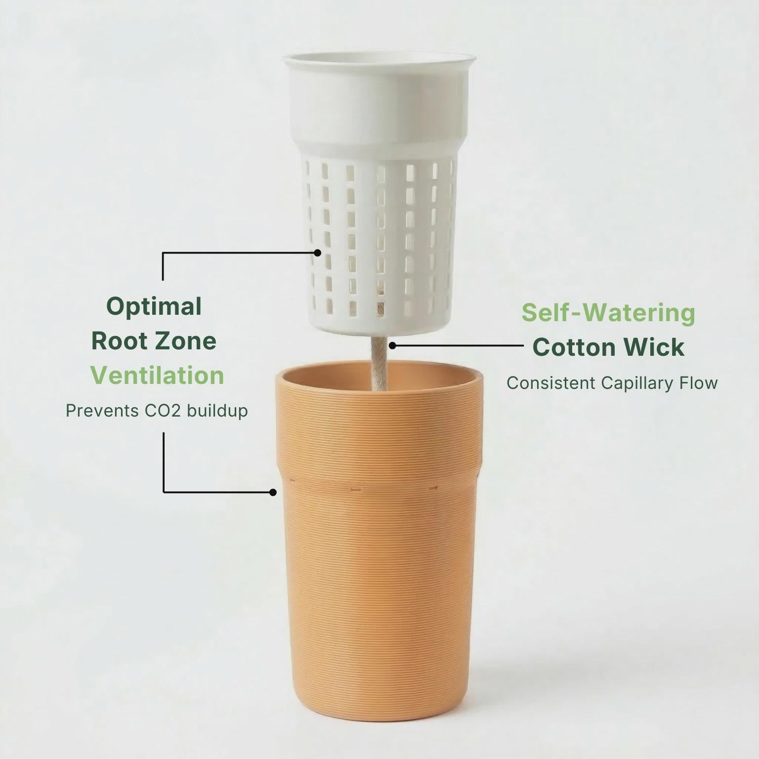 BUNDLE of Self Watering Planters (6-14cm) with Inner Pot - Support-Free 3D Print File (3MF)