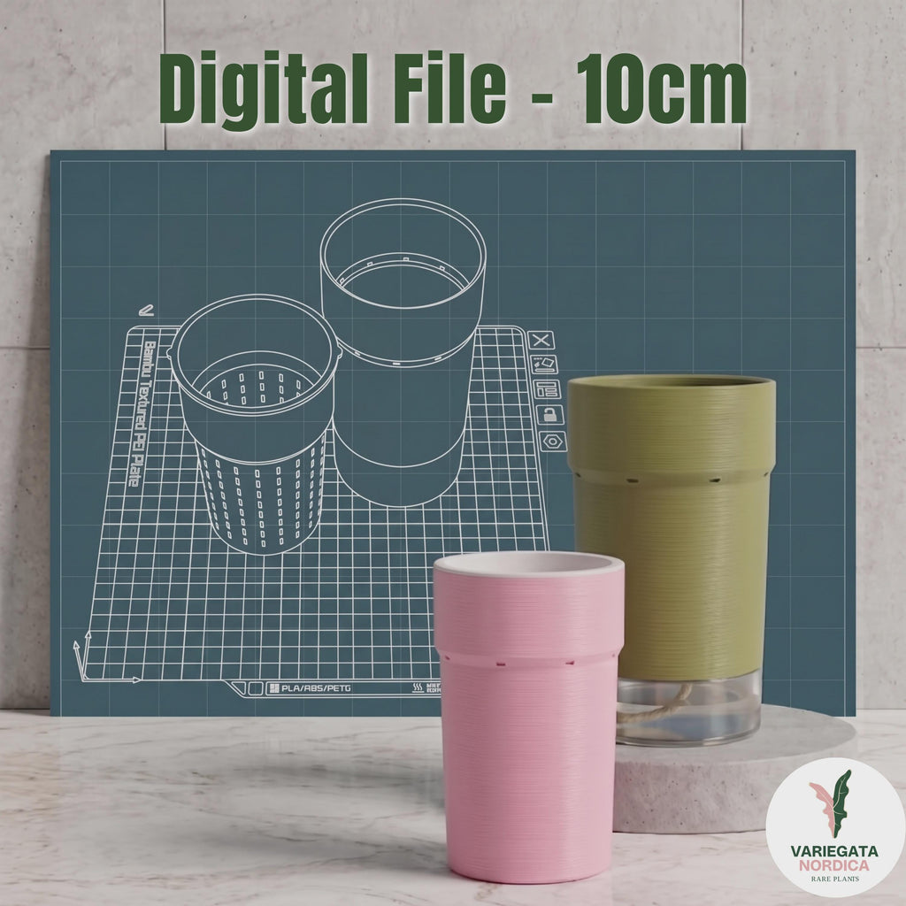 Self Watering Planter (10cm) with Inner Pot - Support-Free 3D Print File (3MF)