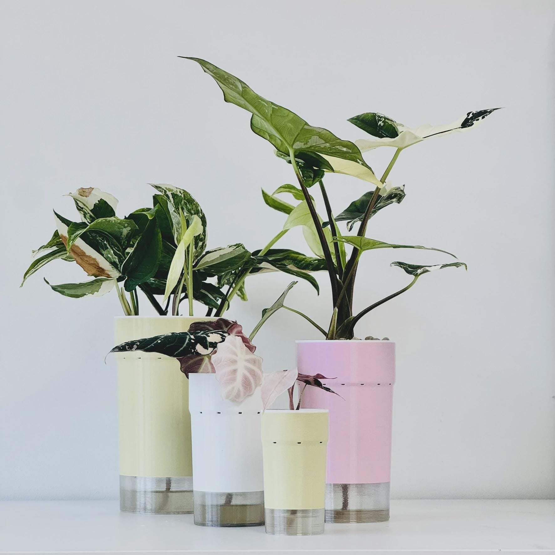 BUNDLE of Self Watering Planters (6-14cm) with Inner Pot - Support-Free 3D Print File (3MF)