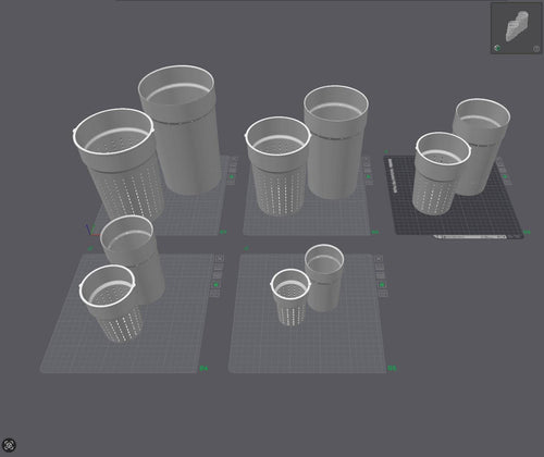 BUNDLE of Self Watering Planters (6-14cm) with Inner Pot - Support-Free 3D Print File (3MF)