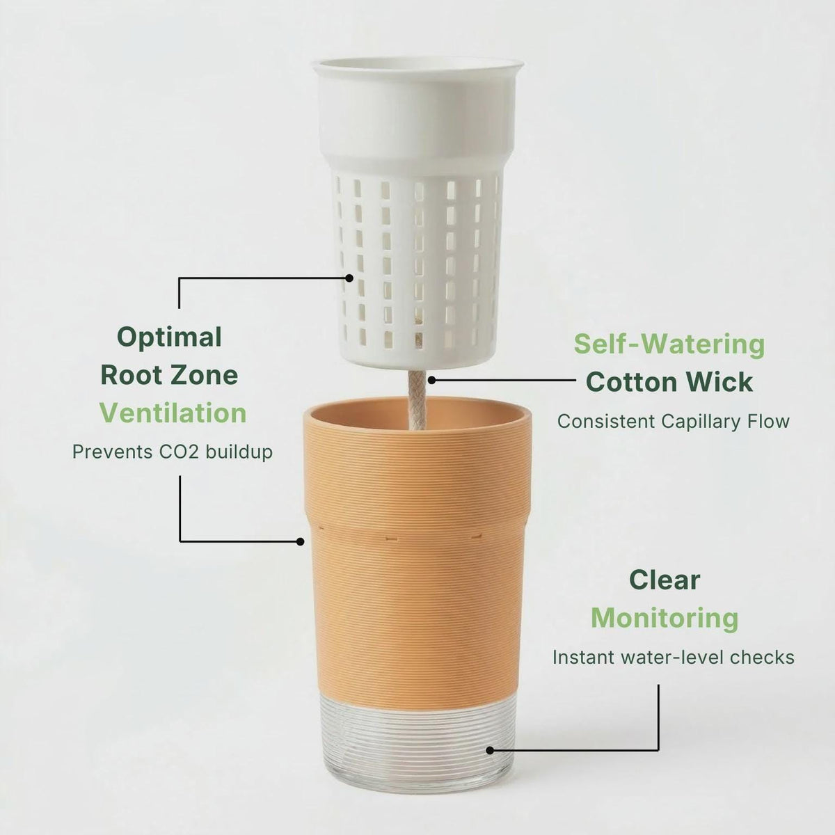 8cm/3.15in Self-Watering Pot STL & 3MF – Planter with Inner Pot, Digital Download