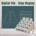 Mini Step Display Tray (4 levels for 12 pots) - Support-Free 3D Print File (3MF)