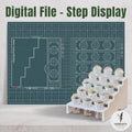 Mini Step Display Tray (5 levels for 15 pots) - Support-Free 3D Print File (3MF)