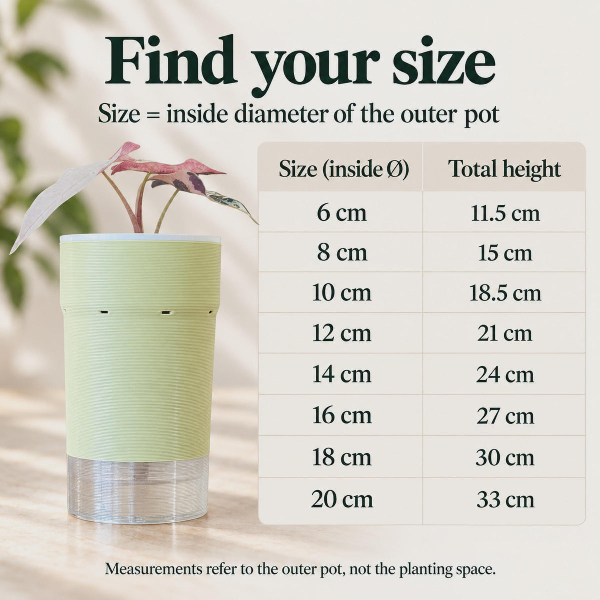 6cm/2.36in Self-Watering Pot STL & 3MF – Planter with Inner Pot, Digital Download